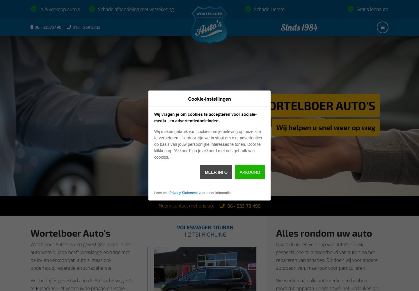 Roots Auto Service website screenshot