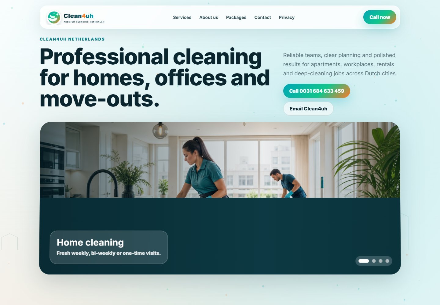 Clean4UH website screenshot
