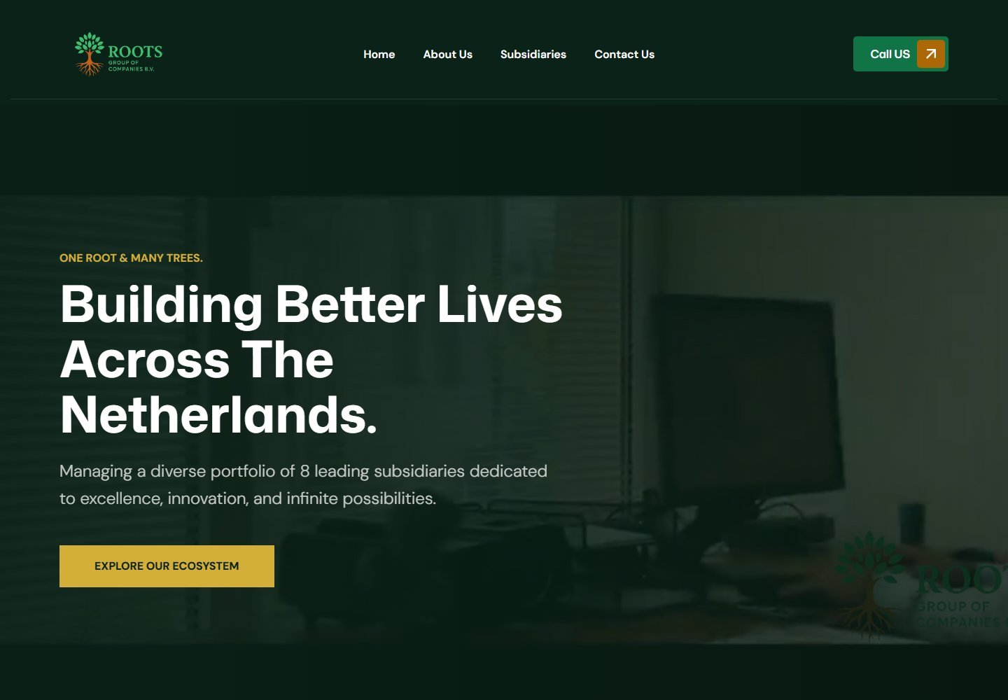 Roots Group of Companies website screenshot